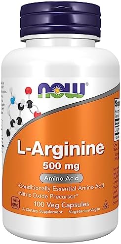 NOW Supplements, L-Arginine 500 mg, Nitric Oxide Precursor*, Amino Acid, 100 Veg Capsules