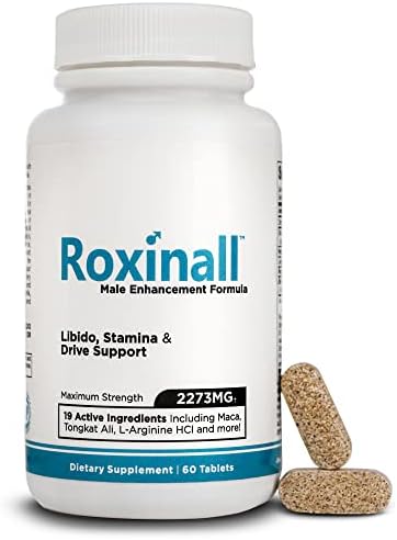 Roxinall Stamina Pills for Men – Made with L Arginine & Maca – Enhance Performance & Endurance, Build Stamina Feel Stronger, 60 Capsules