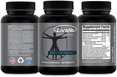 Livalis Perform- Enlargement Pills for Men- Increase Male Size 3+ in 90 Days- Mens Booster to Stop Male Performance Failure- Male Enrichment and Vitality Supplement- 60 Tablets