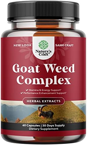 Herbal Goat Weed Extract Complex – Invigorating Blend with Tribulus Saw Palmetto L Arginine and Tongkat Ali Extract and Maca Root for Men and Women for Enhanced Energy and Stamina – Discreet Packaging