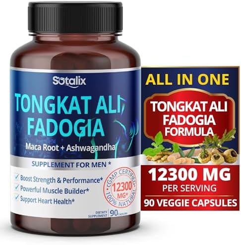 Premium Tongkat Ali 200:1 Extract (Longjack) 4780mg Ultra Potency with Maca Root Ginseng Tribulus Terrestris Ashwagandha – High Strength For Men Women-90 day supply (90 Count (Pack of 1))